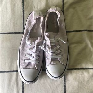 purple low top converse